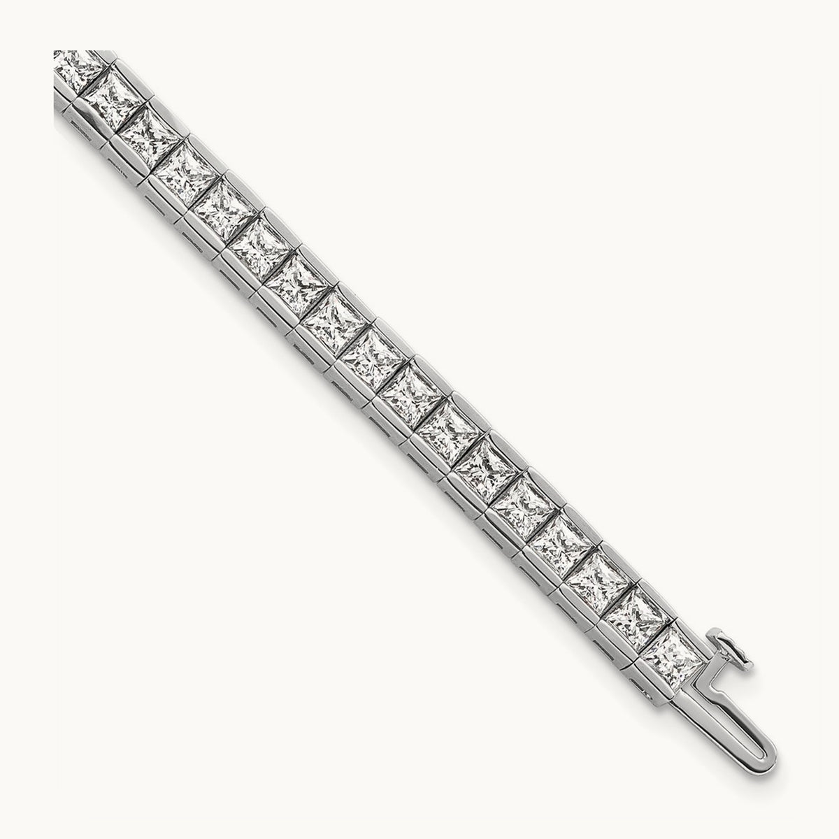 Princess Tennis Bracelet, 10.00 ct tw Lab-Grown Diamond — 14K White Gold
