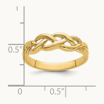 Polished Braided Knot Ring, 14K