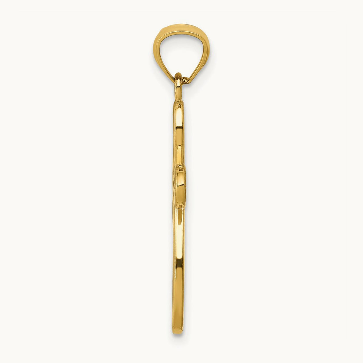 Ribbon Cross Pendant, 14K Yellow Gold