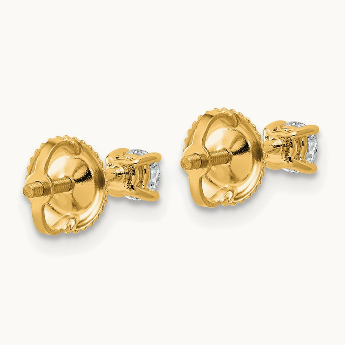 Lightweight Screwback Earrings, 0.25-4.00 ct tw Lab-Grown Diamond — 1/4 ct, 14K Yellow Gold