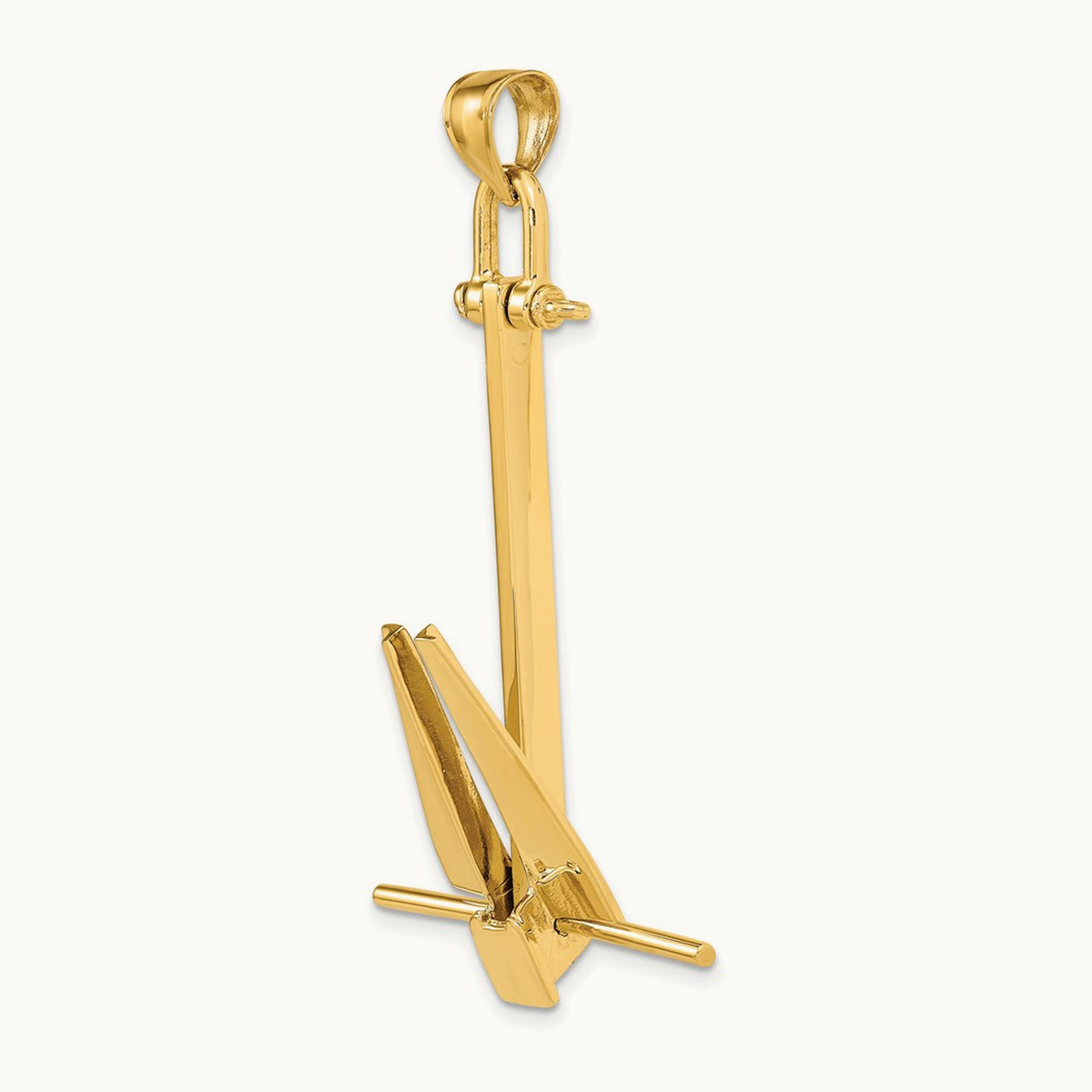 3-D Moveable Danforth Anchor Charm, 14K