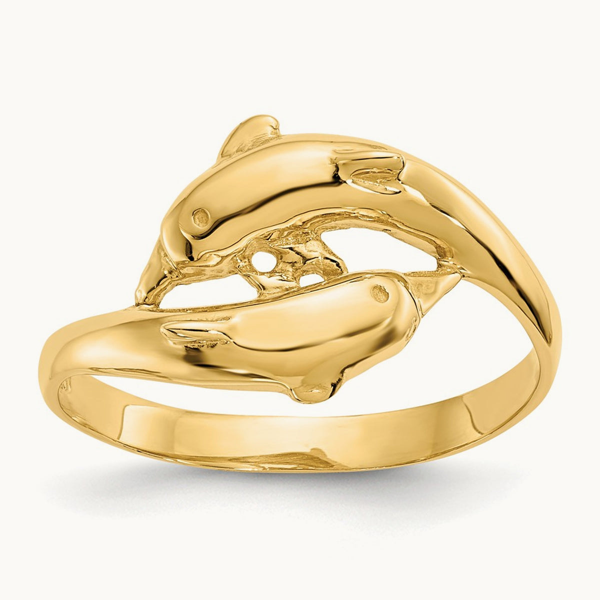 Double Dolphins Ring, 14K