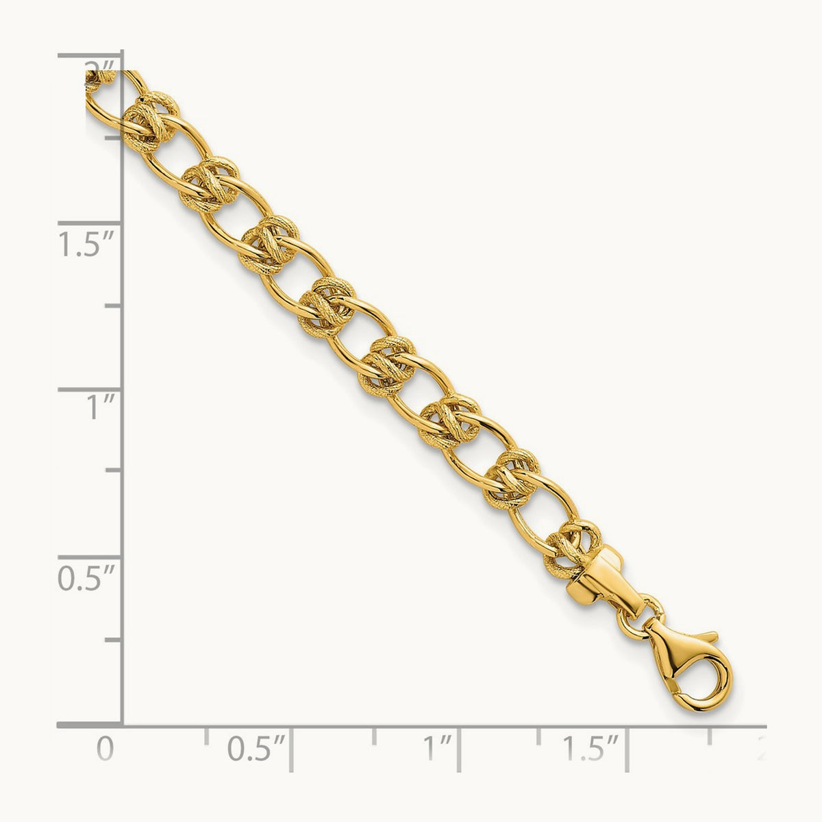Polished Fancy Link 7.5 Inch Bracelet, 5.0mm, 14K