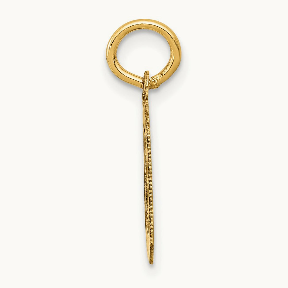 Small Satin Number 0 Charm, 14K