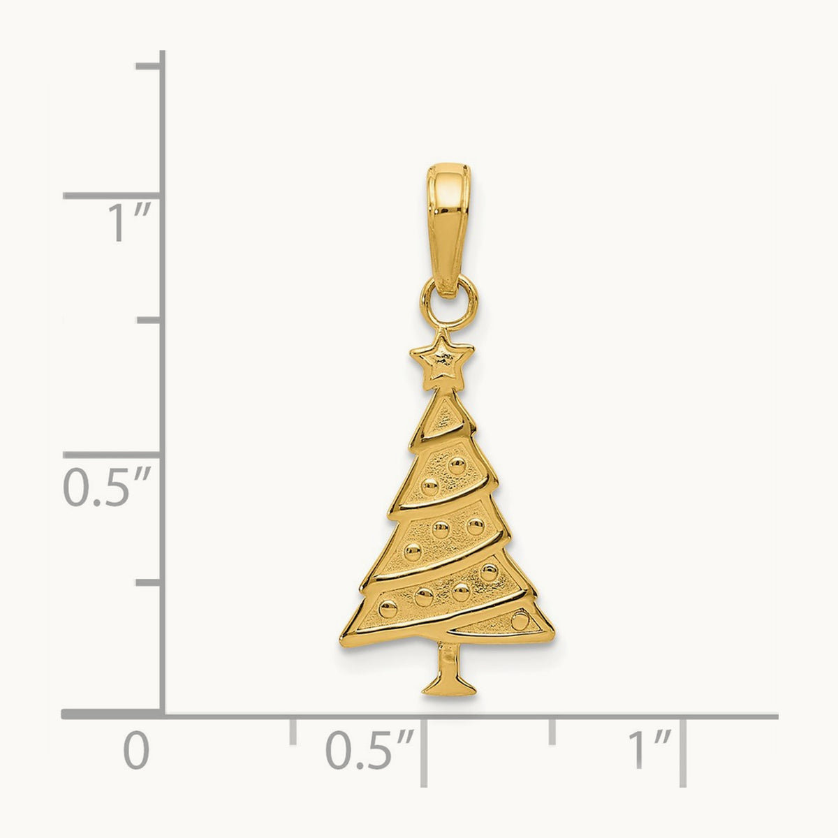 Polished Christmas Tree Pendant — 25mm
