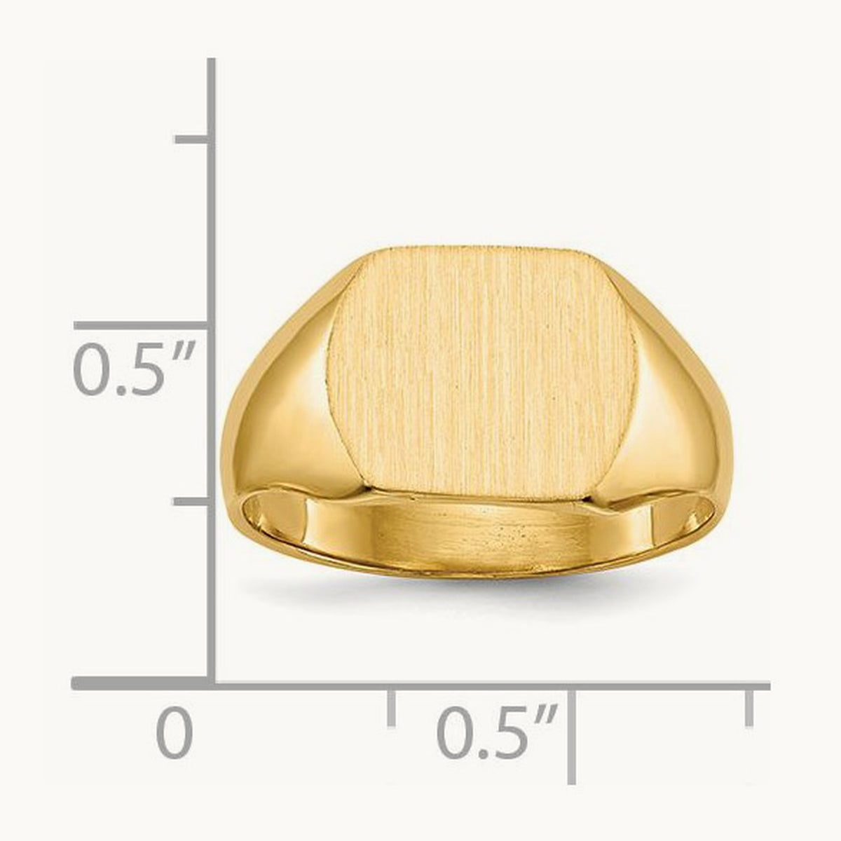12.0x10. Closed Back Signet Ring, 5mm, 14K