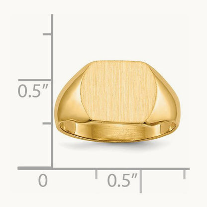12.0x10. Closed Back Signet Ring, 5mm, 14K