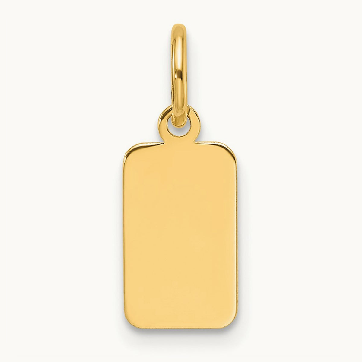 Plain .018 Gauge Engravable Rectangular Disc Charm — 17.5mm