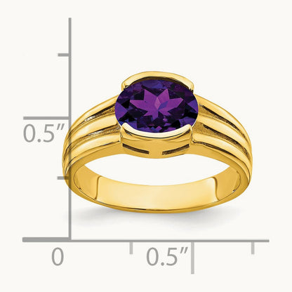 8x6mm Oval Amethyst ring, 14K