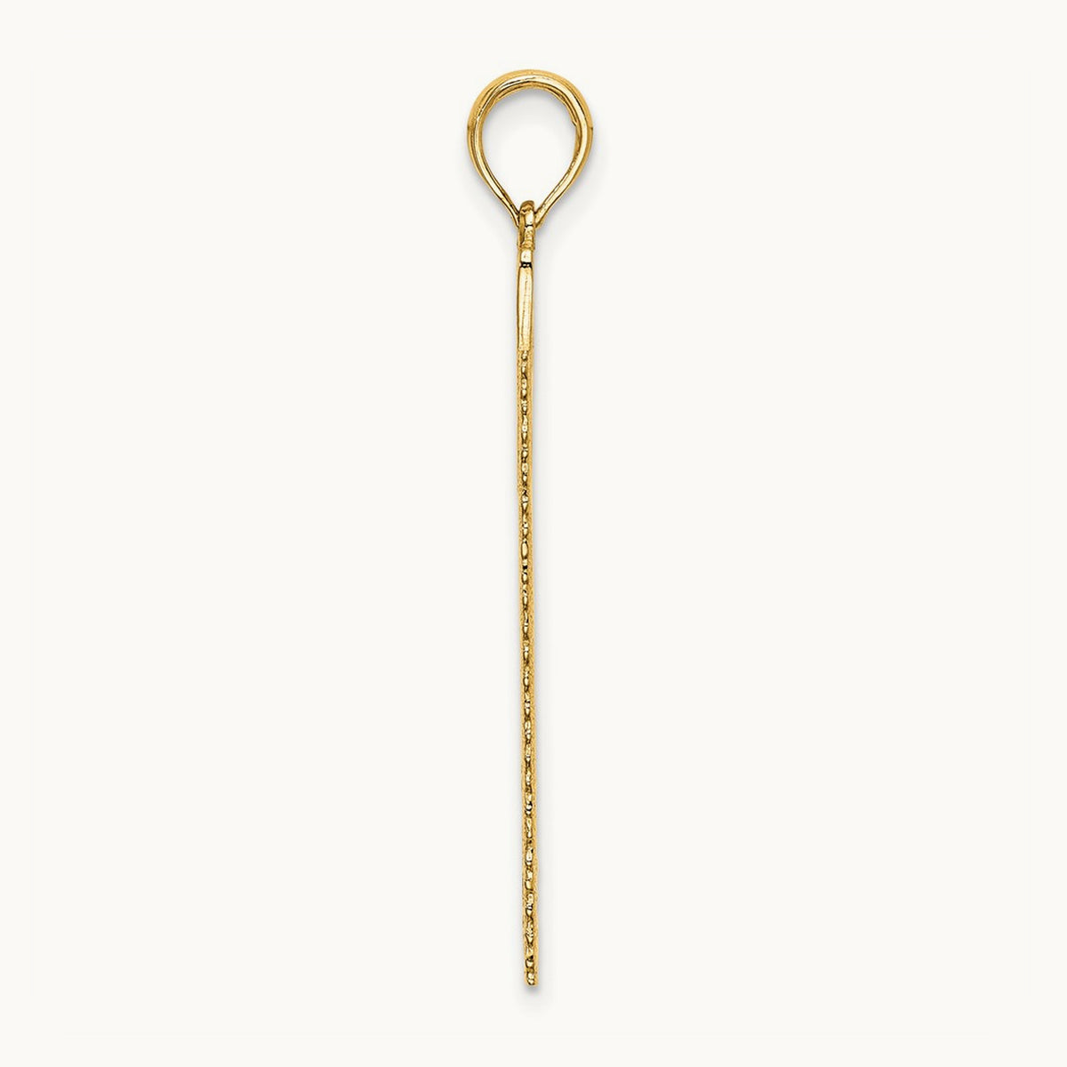 3-D Flat Hand Saw Charm, 14K
