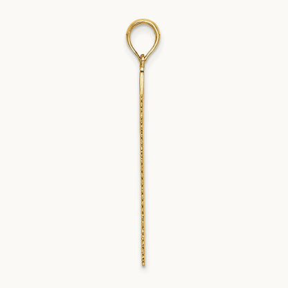 3-D Flat Hand Saw Charm, 14K