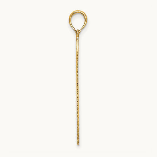 3-D Flat Hand Saw Charm, 14K