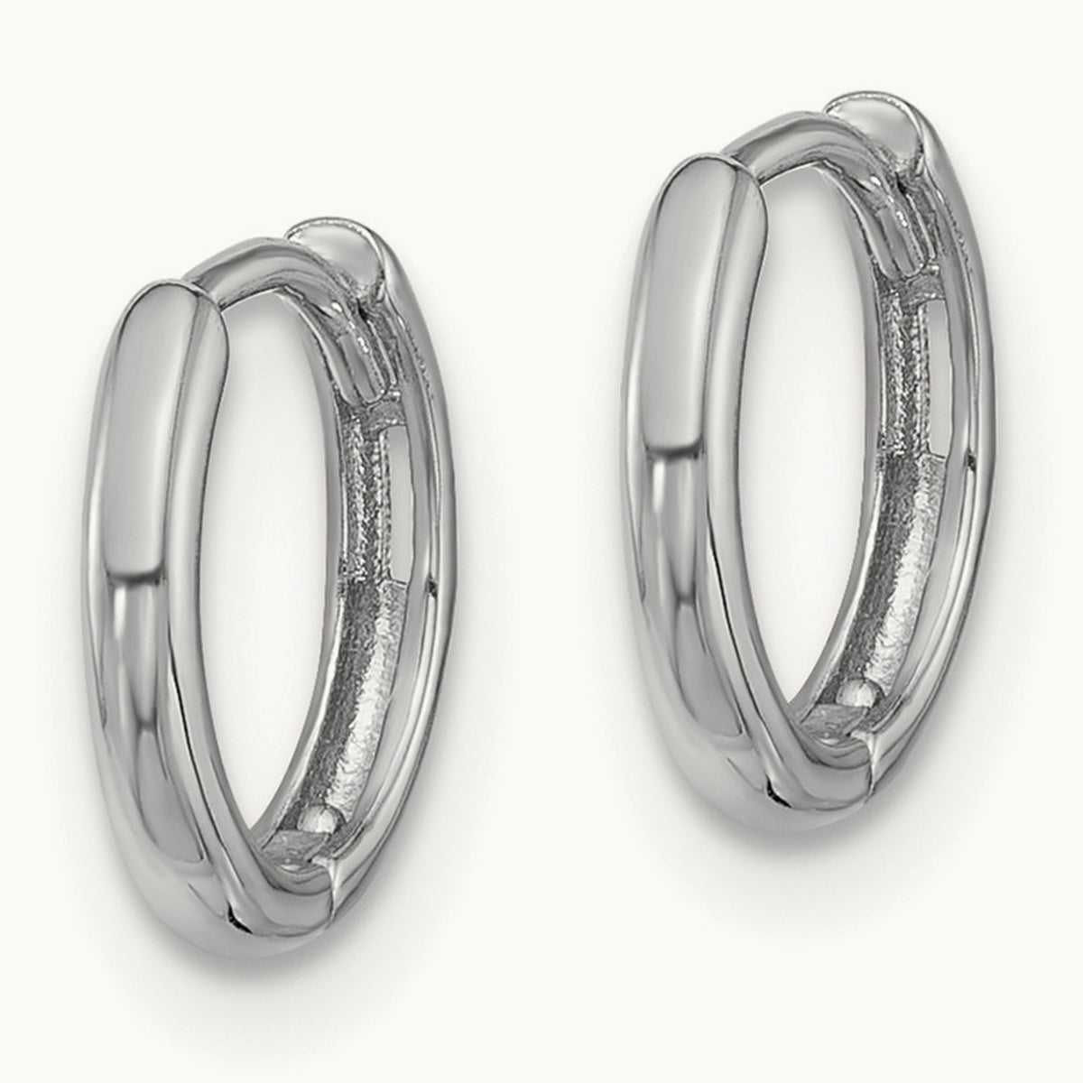Hinged Hoop Earrings, 14K White Gold