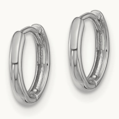 Hinged Hoop Earrings, 14K White Gold