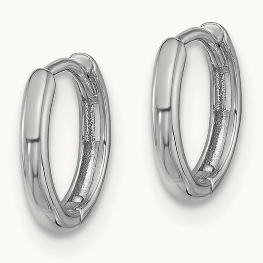 Hinged Hoop Earrings, 14K White Gold