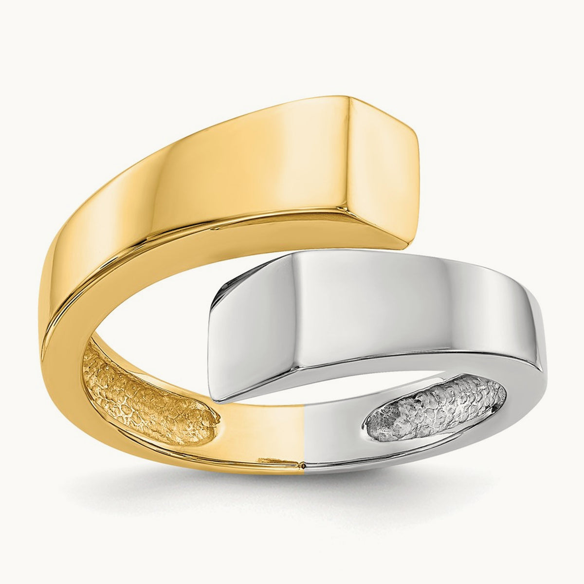 Square Overlapping Ring, 14K Two-tone