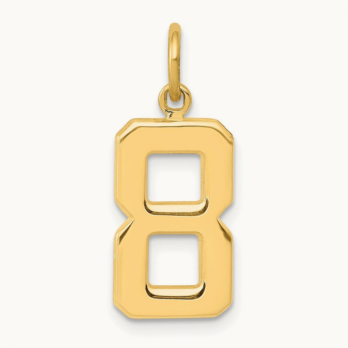 Medium Polished Number 8 Charm — 14K Yellow Gold, 18.61mm