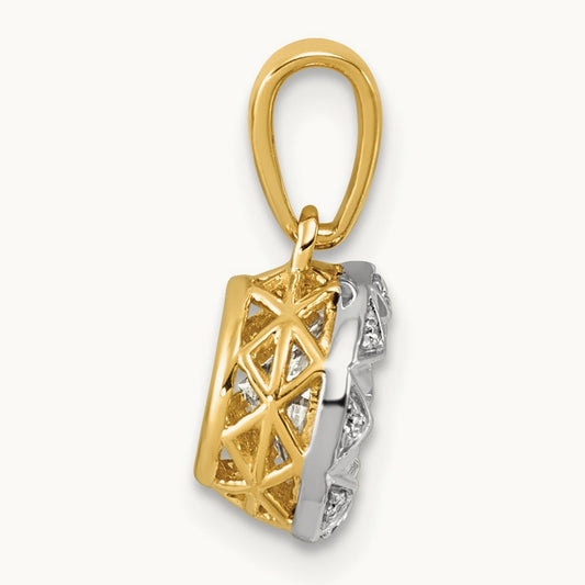 With Rhodium Round Center Pendant, 1.00 ct tw Lab-Grown Diamond