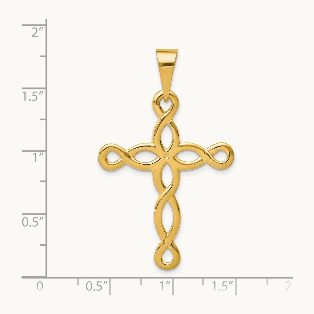 Polished Cross Pendant, 14K