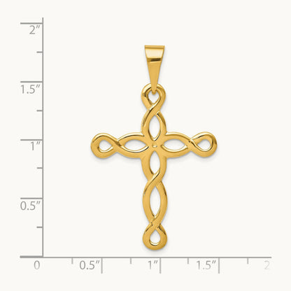 Polished Cross Pendant, 14K
