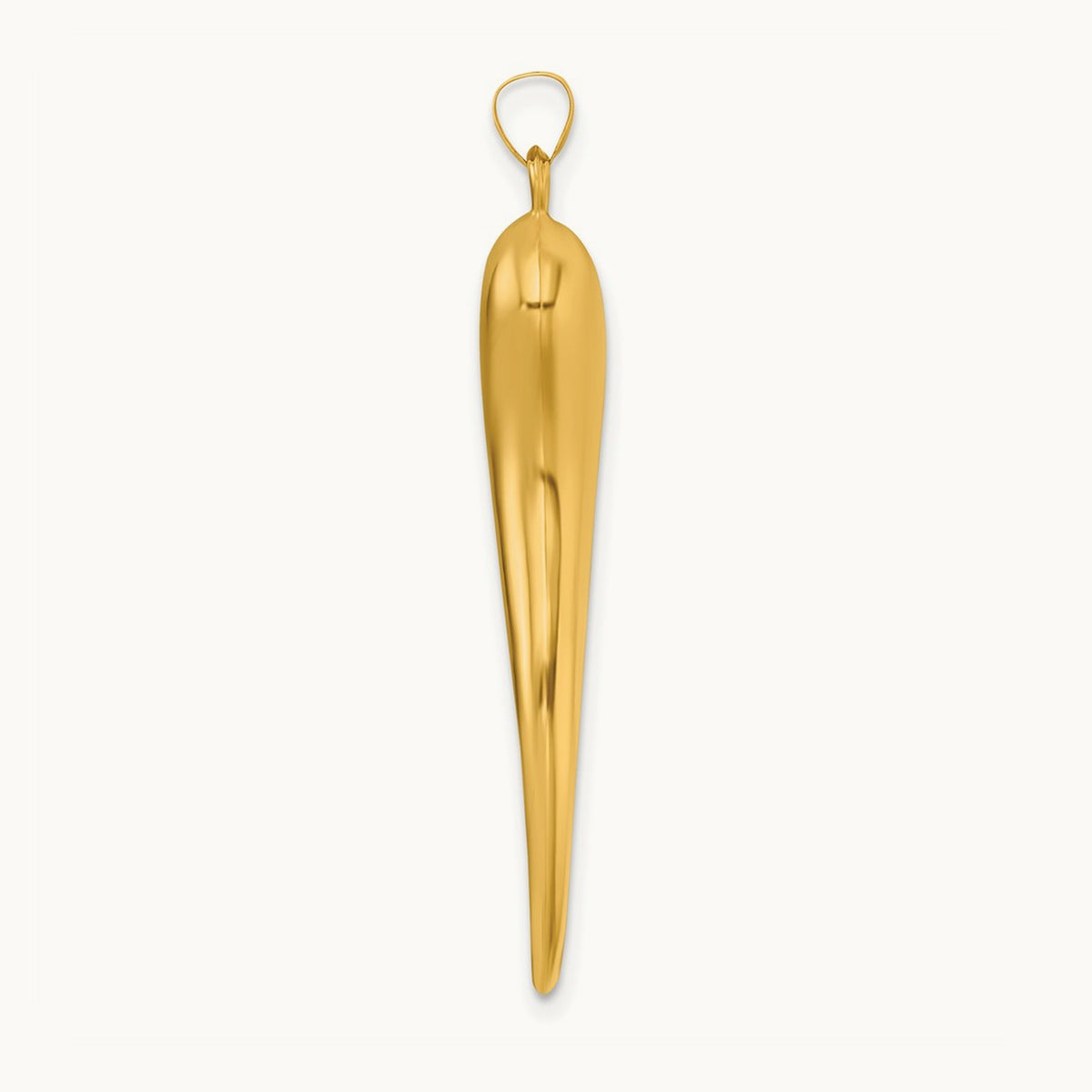 Polished Hollow Italian Horn Pendant — 41mm