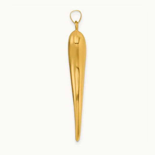 Polished Hollow Italian Horn Pendant — 41mm