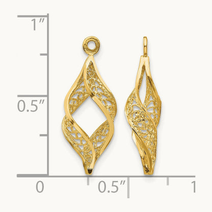 Polished Filigree Swirl Earring Jackets, 14K