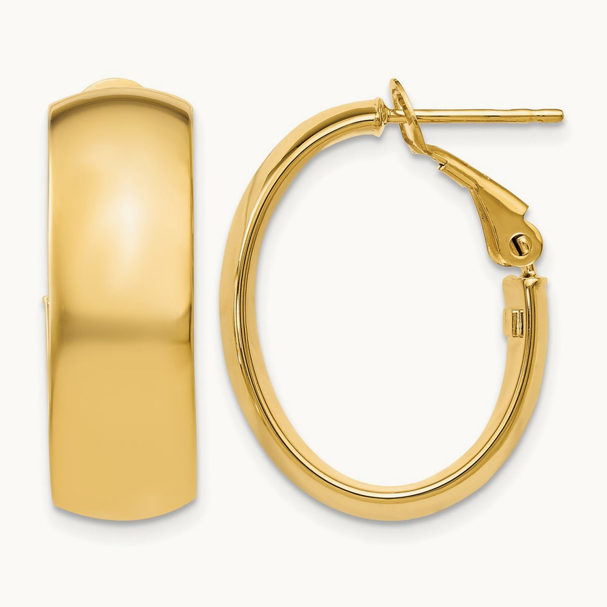 Polished Omega Back Hoop Earrings — 23mm