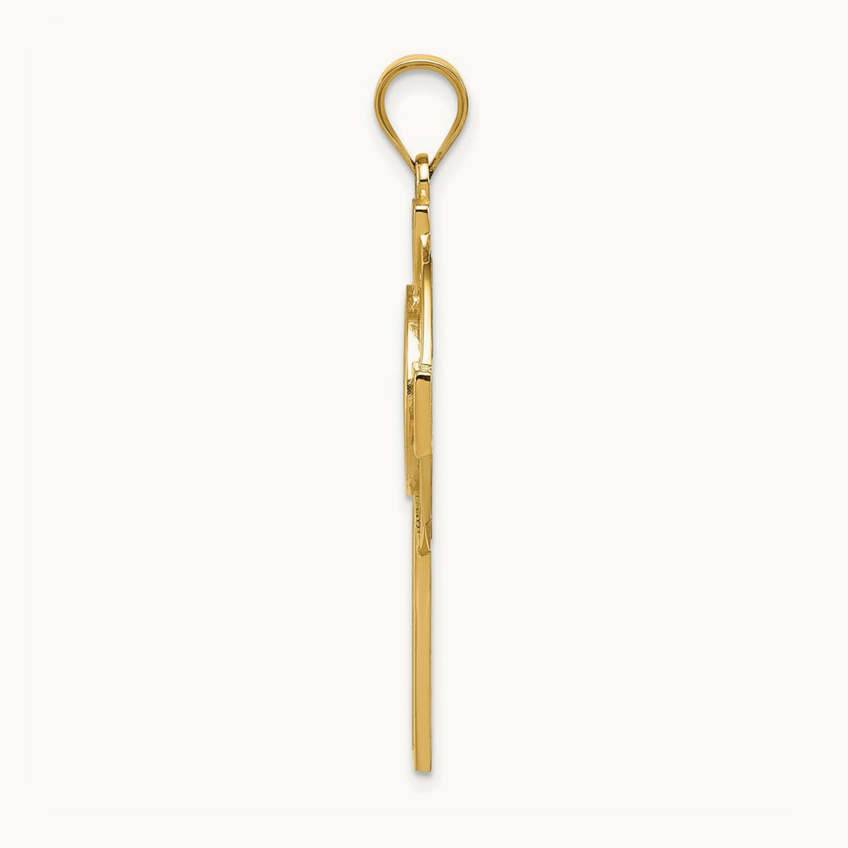 Celtic Claddagh Cross Pendant — 14K Yellow Gold