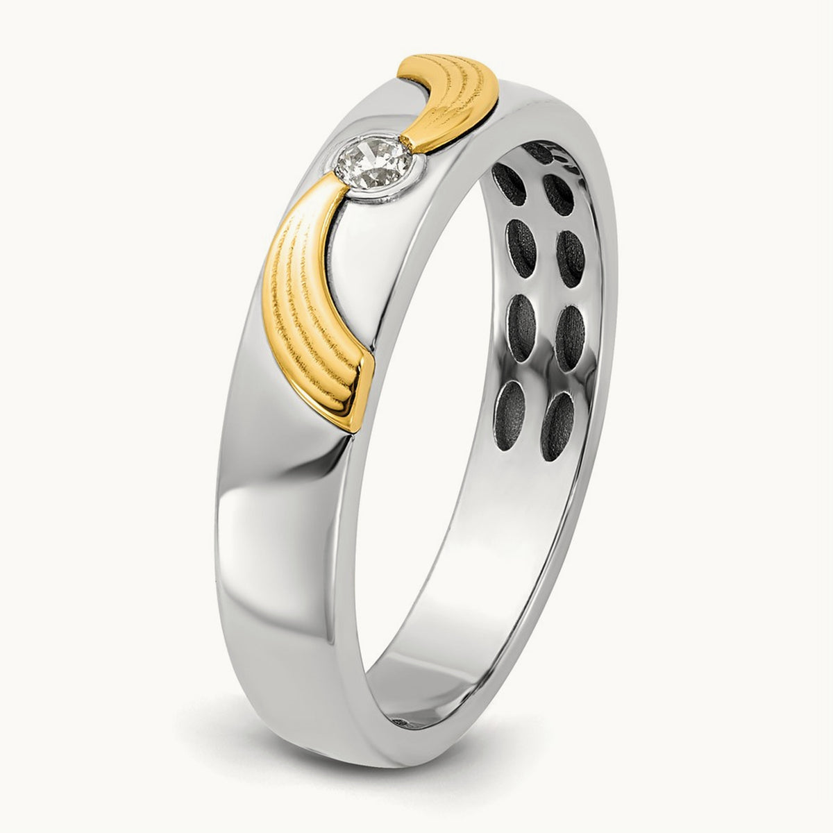 14ktt IB Goodman Mens Polished Complete 1/20ct Diamond Ring