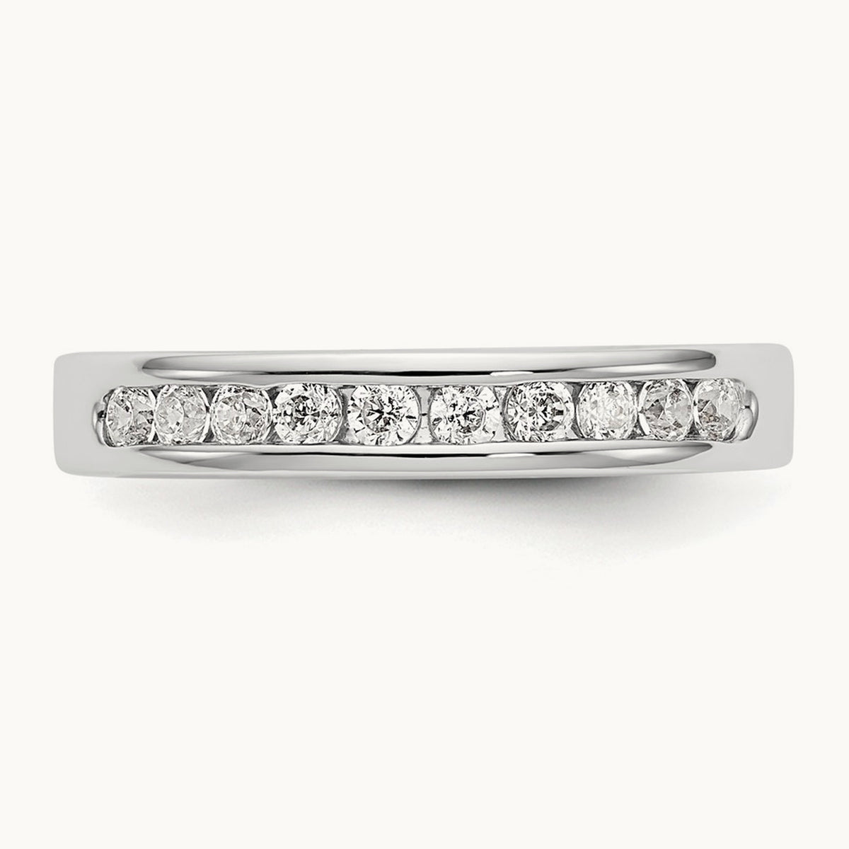 10- Stone Closed Channel Band Mounting, 2mm, 14K White Gold