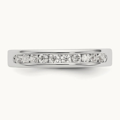 10- Stone Closed Channel Band Mounting, 2mm, 14K White Gold