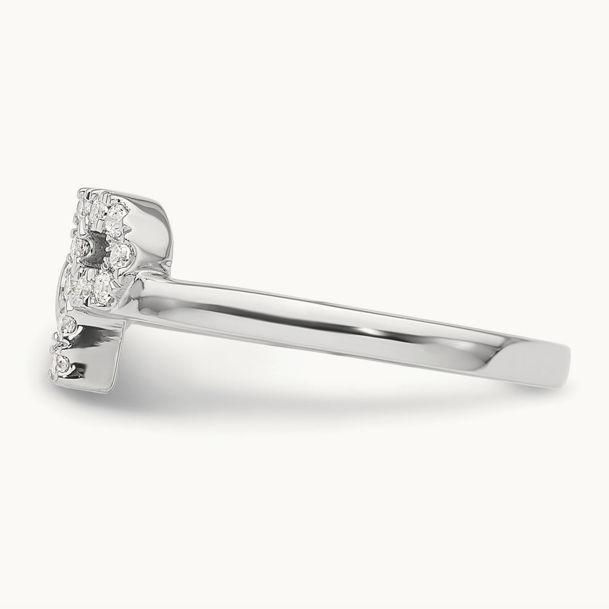 Initial P Adjustable Ring, 0.15 ct tw Lab-Grown Diamond