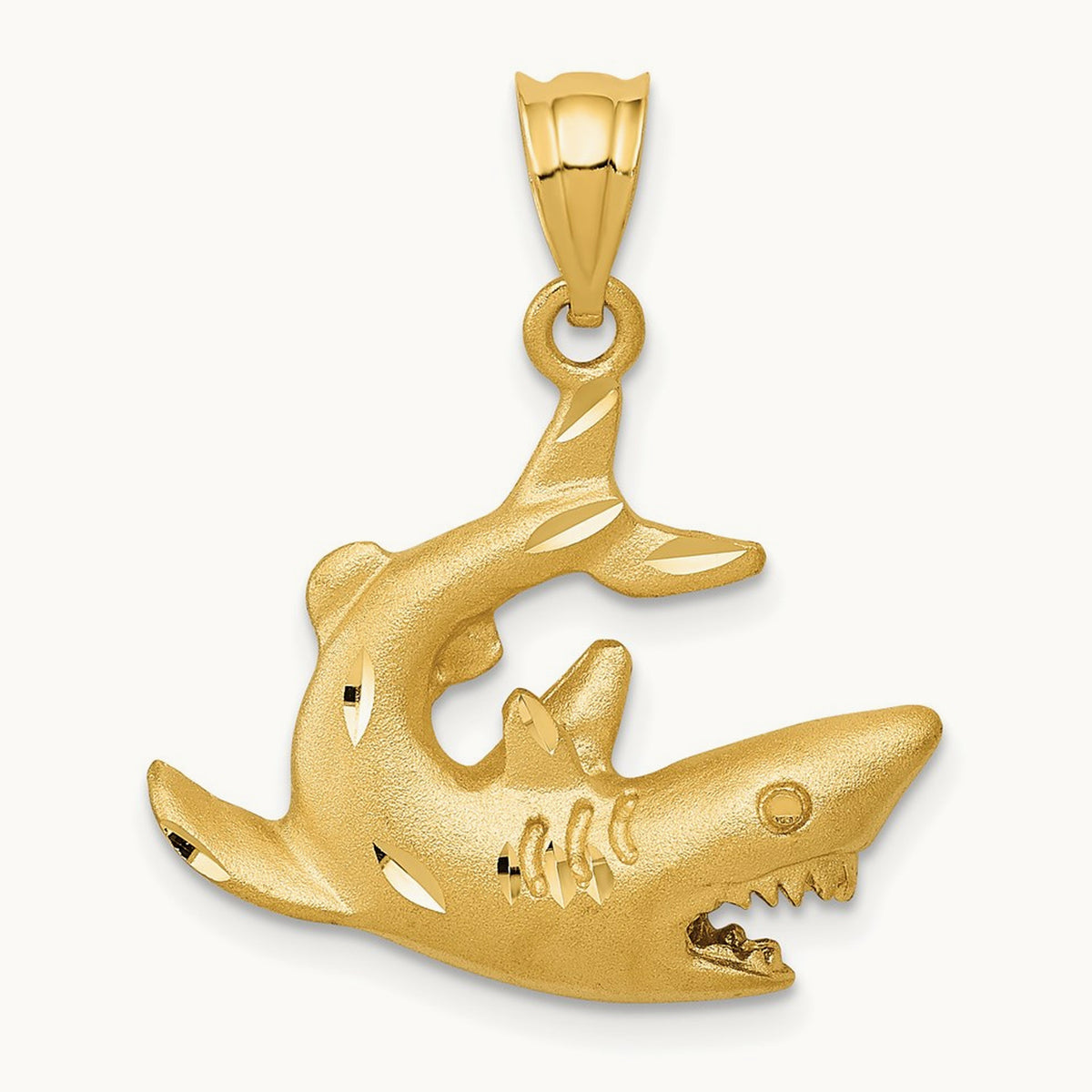 Shark Pendant, 14K