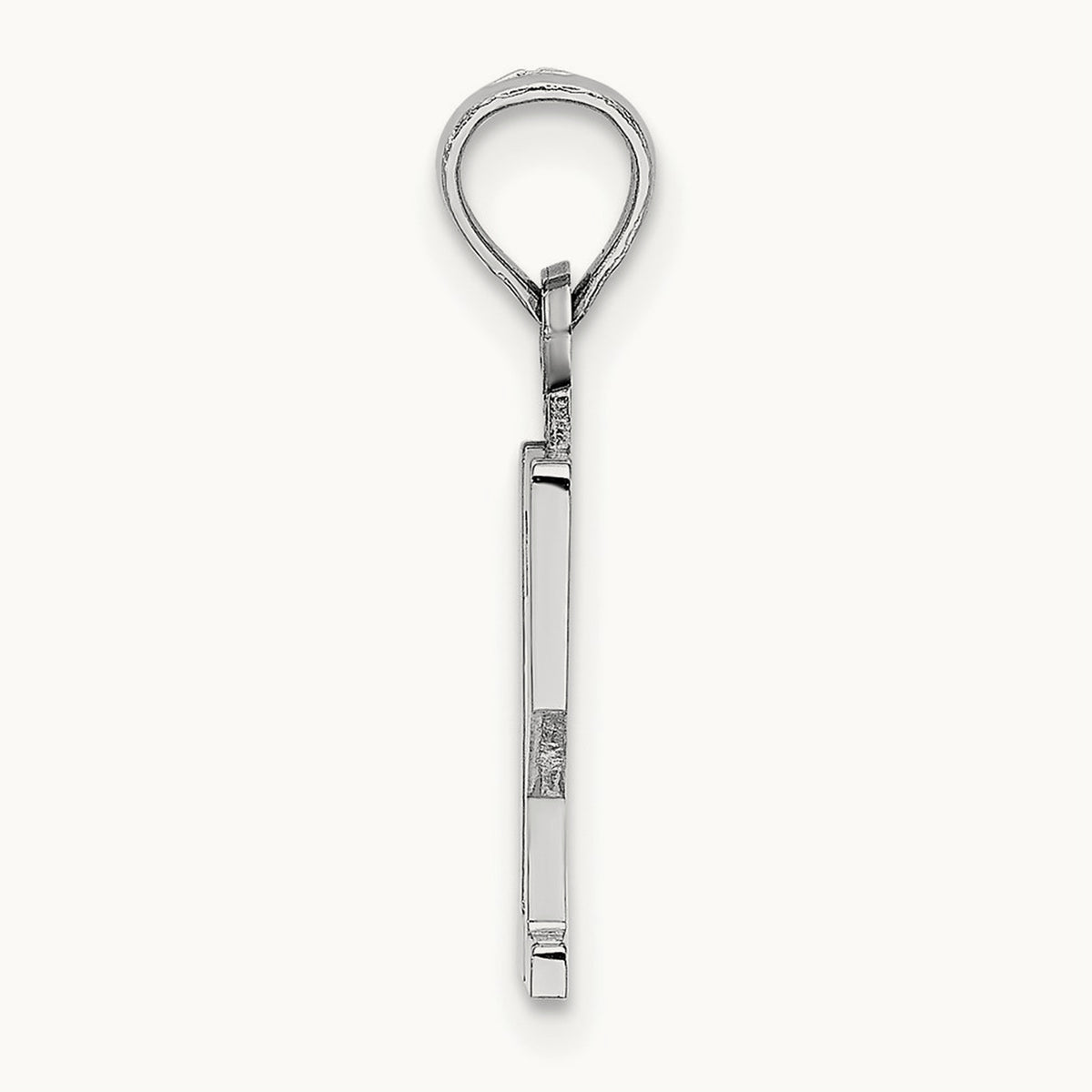 Polished Number 12 Pendant — 14K White Gold, 15mm