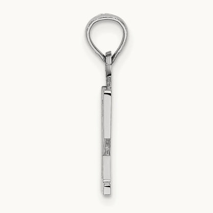 Polished Number 12 Pendant — 14K White Gold, 15mm