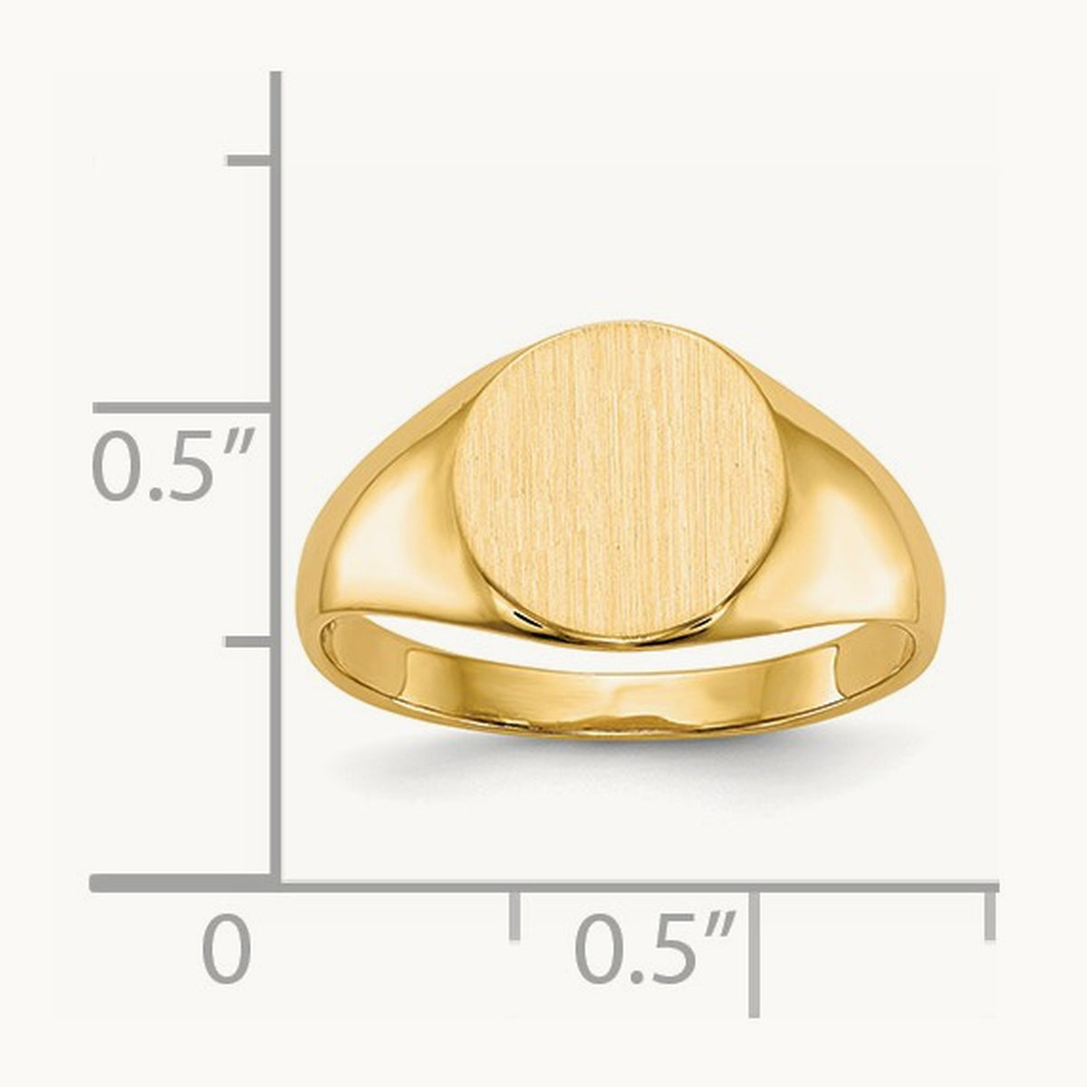 9.5x8. Closed Back Signet Ring, 5mm, 14K