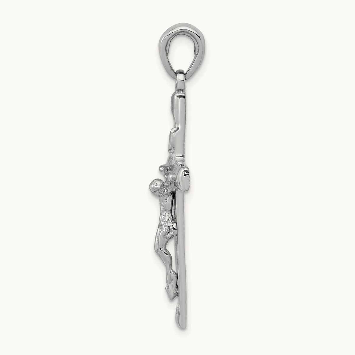 Crucifix Pendant, 14K White Gold