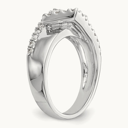 Semi-Mount Peg Set Engagement Ring, 0.50 ct tw Lab-Grown Diamond