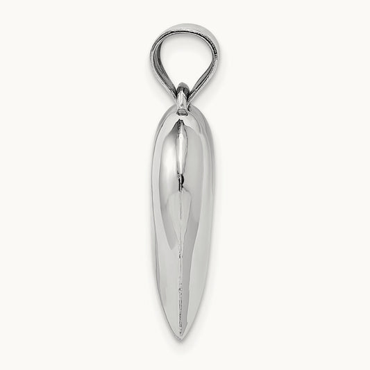 Polished 3D Puffed Heart Pendant, 14K White Gold
