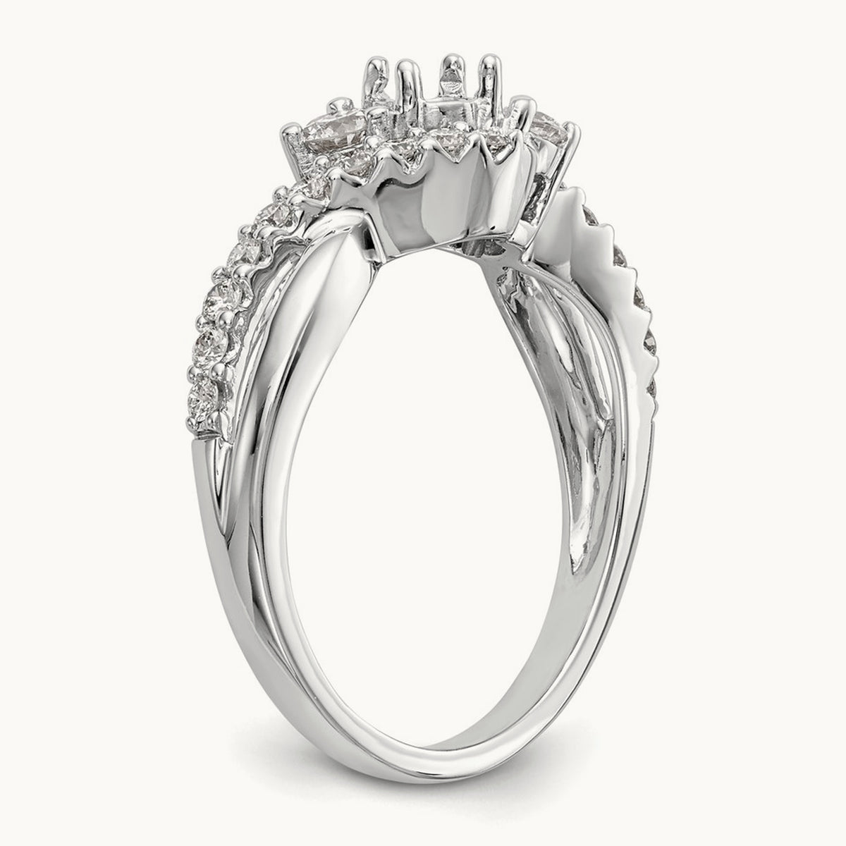 Semi-Mount Criss-Cross Engagement Ring, 0.50 ct tw