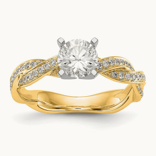 Semi-Mount Peg Set Engagement Ring, 0.25 ct tw Lab-Grown Diamond