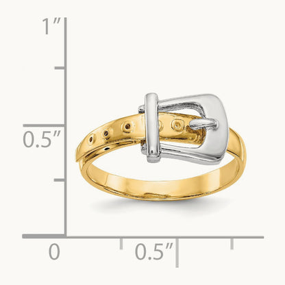 Polished Buckle Ring, 14K Two-tone