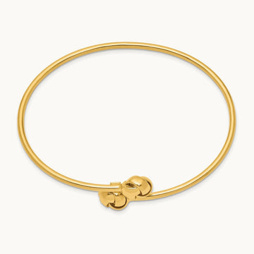 Polished Love Knot Flexible Bangle, 14K