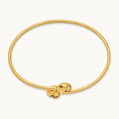 Polished Love Knot Flexible Bangle, 14K