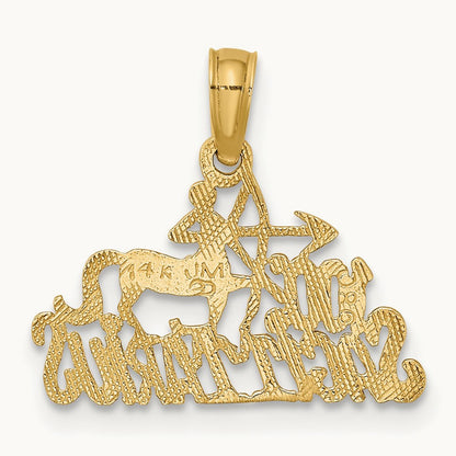 100% SAGITTARIUS Zodiac Charm — 14K Yellow Gold