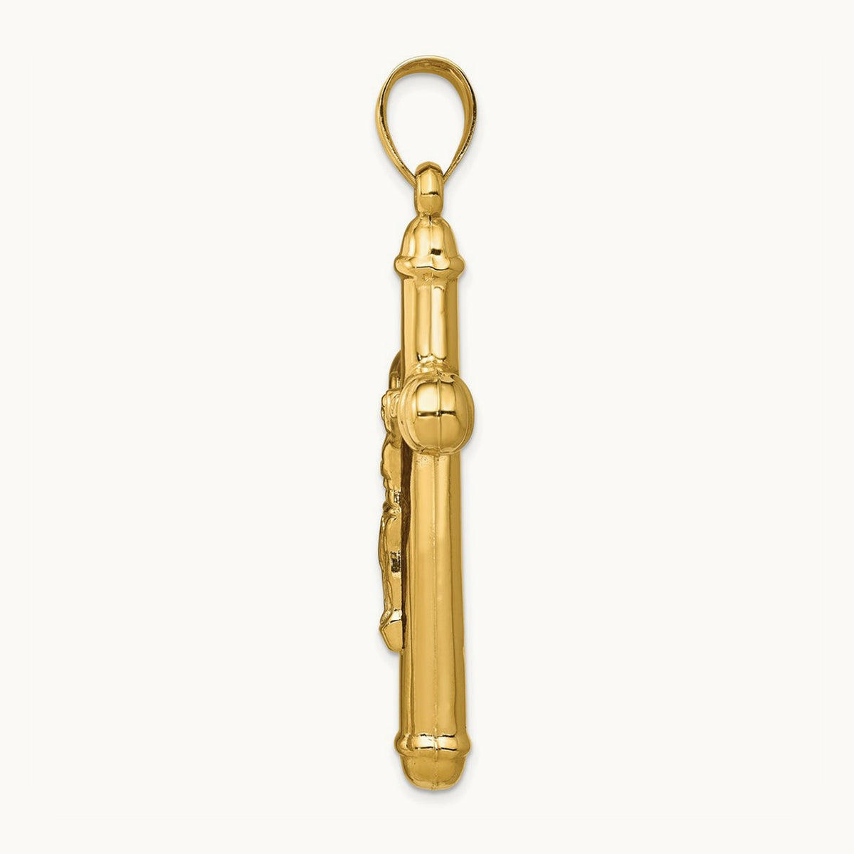 Reversible Crucifix Pendant — 14K Yellow Gold, 56mm