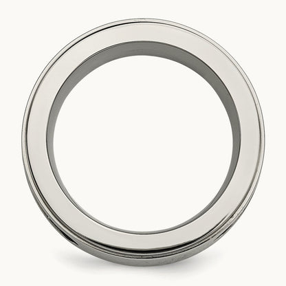 Polished Black IP-plated Cables Diamond Band — photo set
