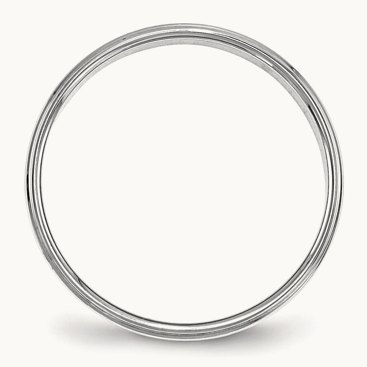 Flat with Step Edge Band, 4mm, 10K White Gold