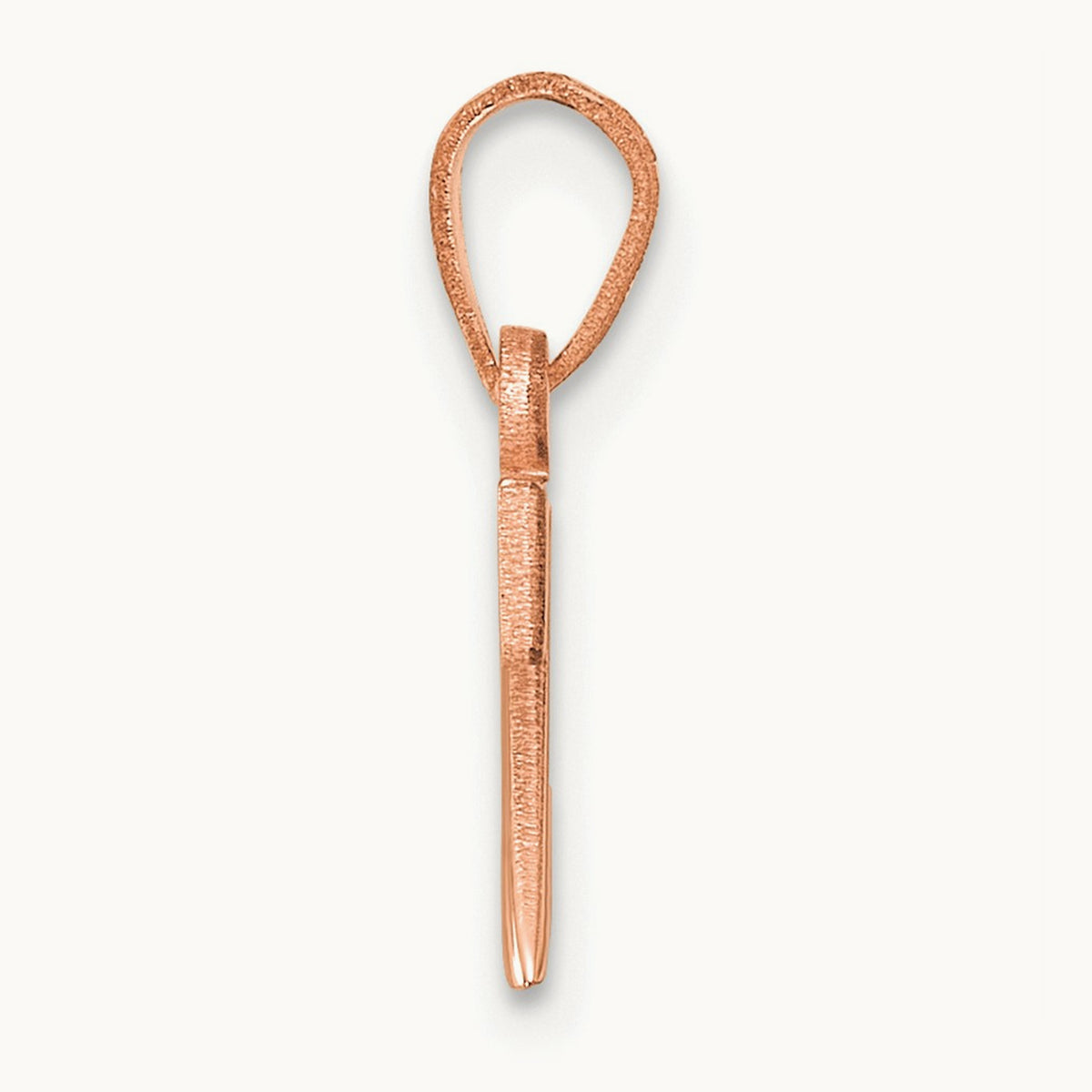 Polished Block Initial Pendant — 14K Rose Gold, Y